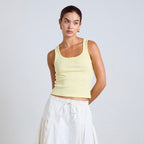 DAMSON MADDER (W) SALOME POINTELLE CAMI TEE (YELLOW)
