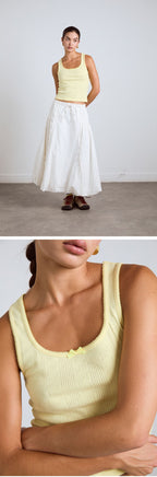 DAMSON MADDER (W) SALOME POINTELLE CAMI TEE (YELLOW)