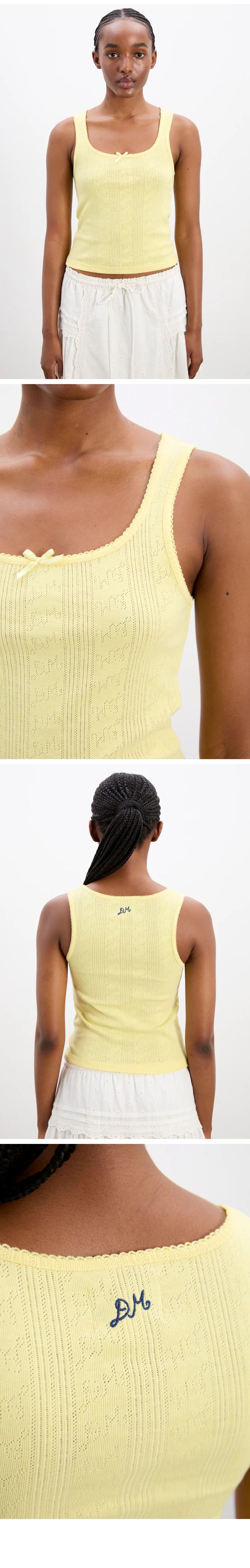 DAMSON MADDER (W) SALOME POINTELLE CAMI TEE (YELLOW)