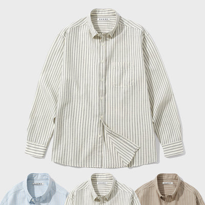 Creased striped shirt - 3 COLOR