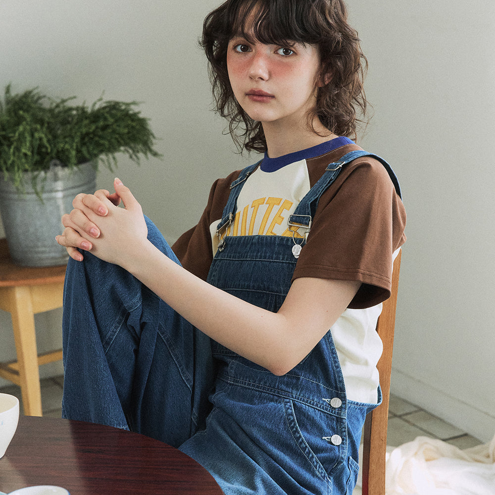 GREENBUTTER Smooth Raglan Sleeve Tee (Cream/Brown)