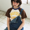 GREENBUTTER Smooth Raglan Sleeve Tee (Cream/Brown)
