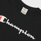 CHAMPION Big Script Logo Cotton Short Sleeve T-Shirt Black