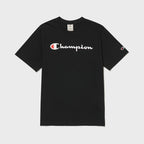 CHAMPION Big Script Logo Cotton Short Sleeve T-Shirt Black