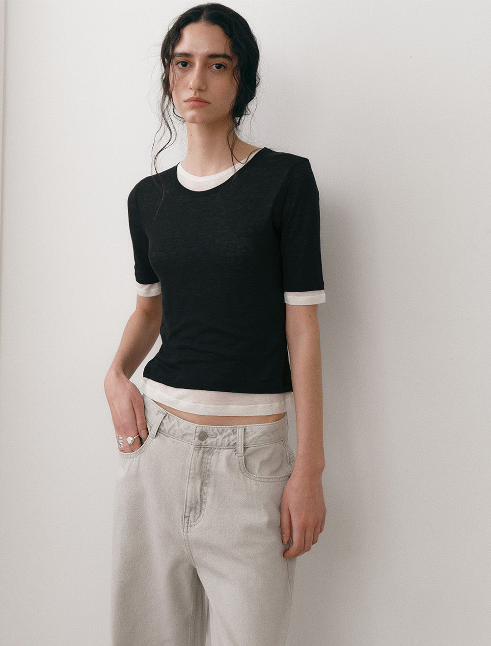 LOW TIDE [5th REORDER] LAYERED T-SHIRT (2color)