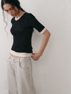 LOW TIDE [5th REORDER] LAYERED T-SHIRT (2color)
