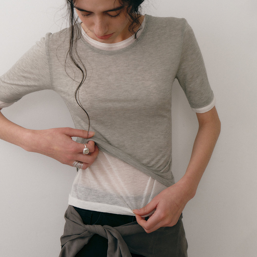 LOW TIDE [5th REORDER] LAYERED T-SHIRT (2color)