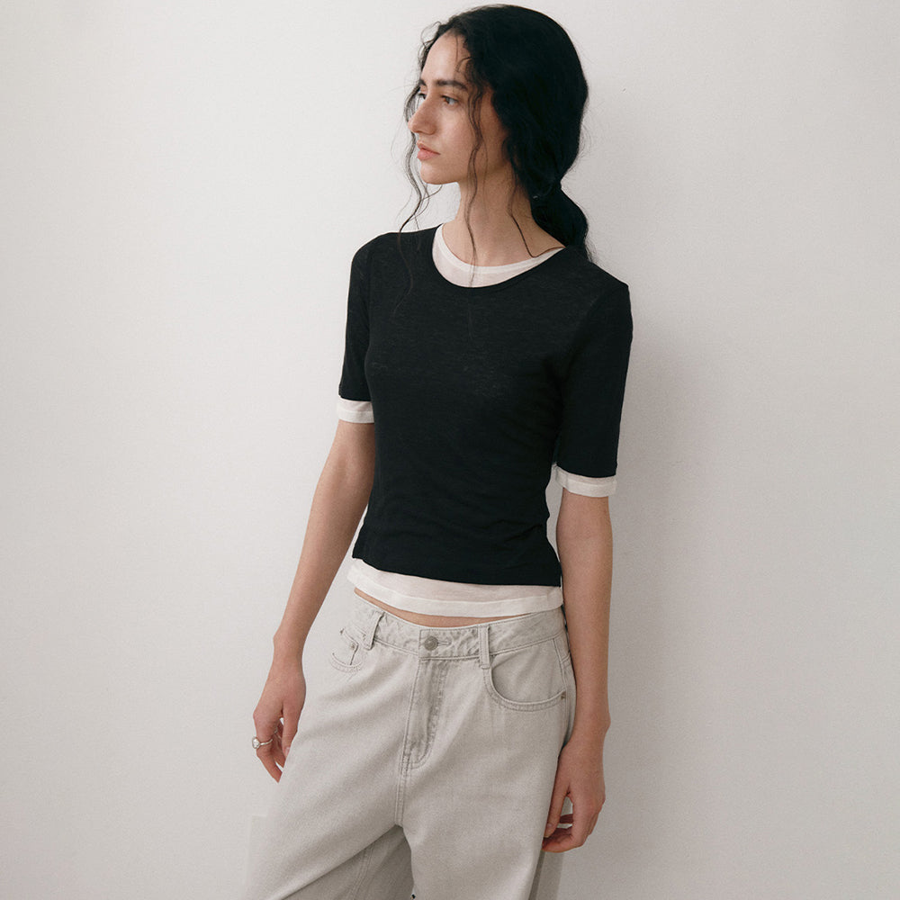 LOW TIDE [5th REORDER] LAYERED T-SHIRT (2color)