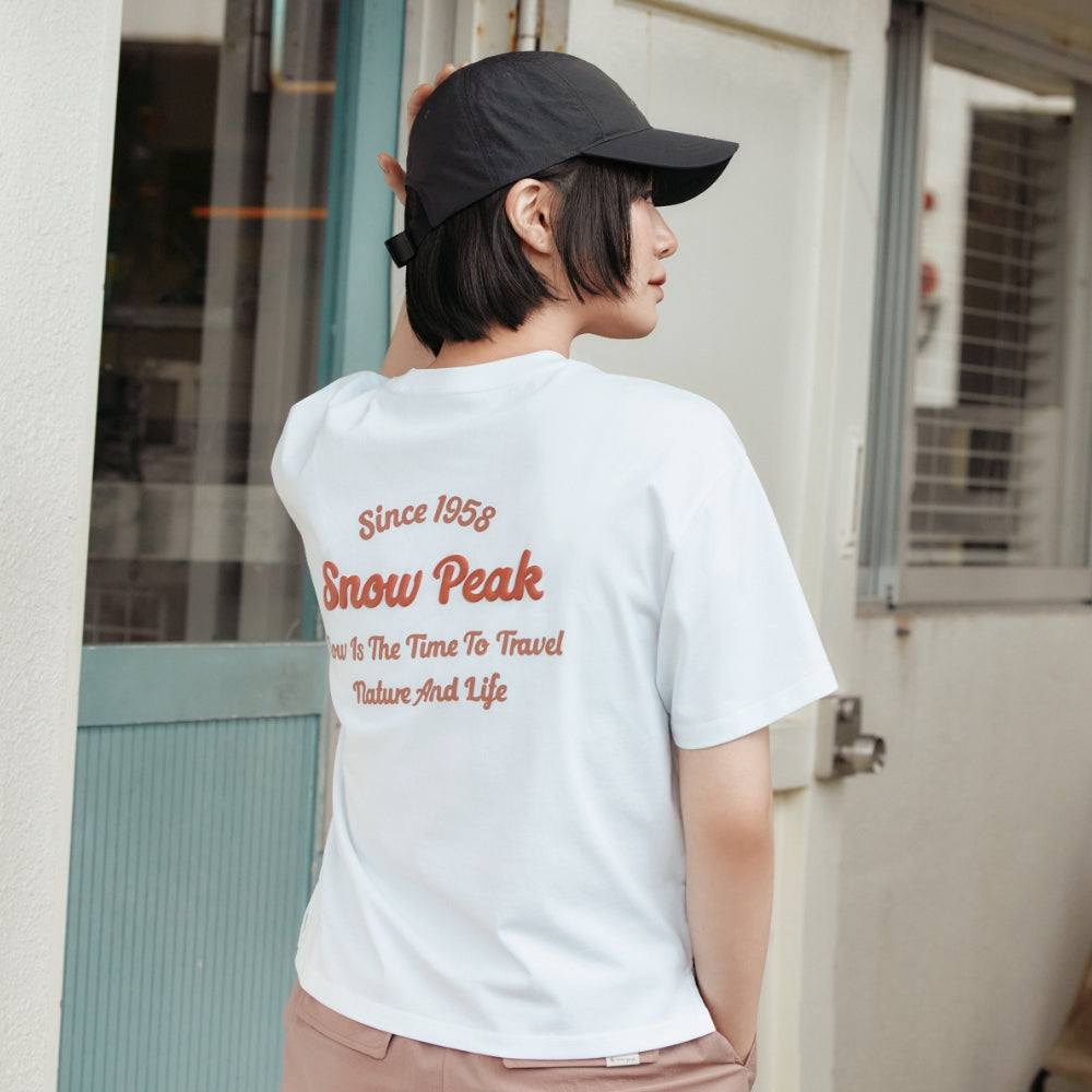 SNOWPEAK APPAREL Aerocool Women's Color Semi-Cropped Short Sleeve T-Shirt White (S25MWFTS77)