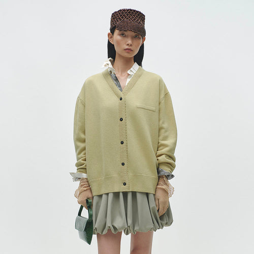 CORDERA (W) MERINO WOOL CLASSIC CARDIGAN (BUTTER)
