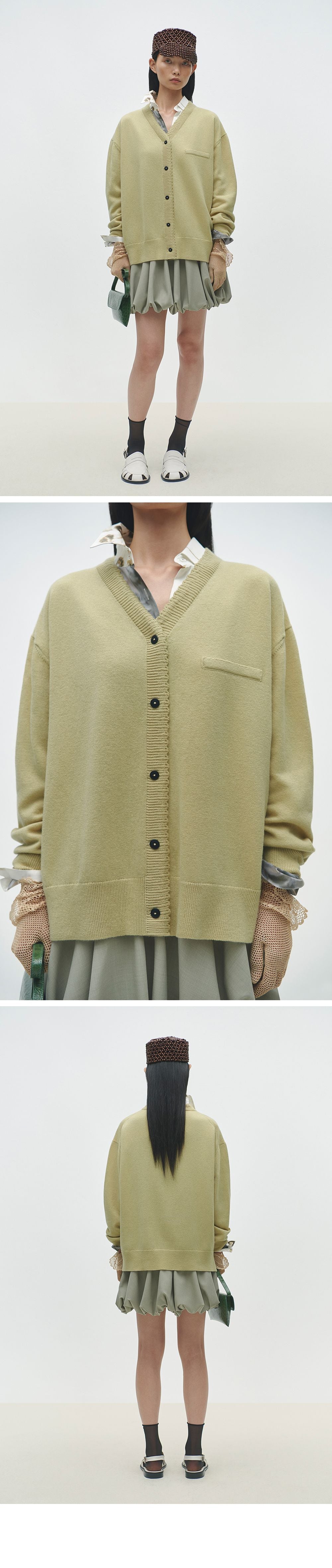 CORDERA (W) MERINO WOOL CLASSIC CARDIGAN (BUTTER)