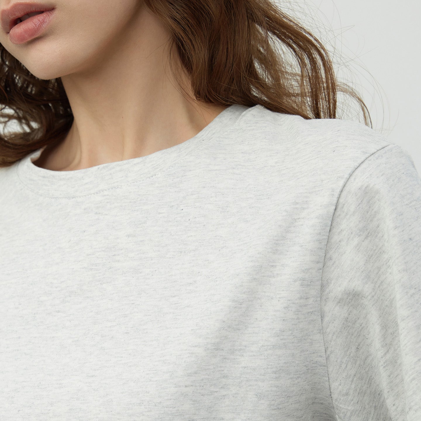 KOZNOK Gus round pure cotton women's short sleeve t-shirt inner layered (2 colors)