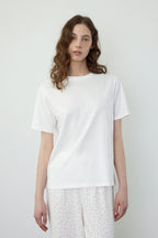 KOZNOK Gus round pure cotton women's short sleeve t-shirt inner layered (2 colors)