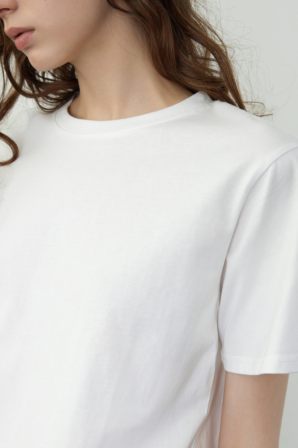 KOZNOK Gus round pure cotton women's short sleeve t-shirt inner layered (2 colors)