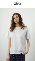KOZNOK Gus round pure cotton women's short sleeve t-shirt inner layered (2 colors)