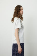 KOZNOK Gus round pure cotton women's short sleeve t-shirt inner layered (2 colors)