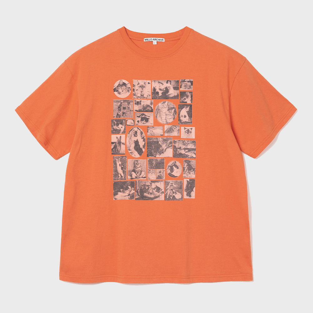 Millo Archive Custom frame cat t-shirt [orange]