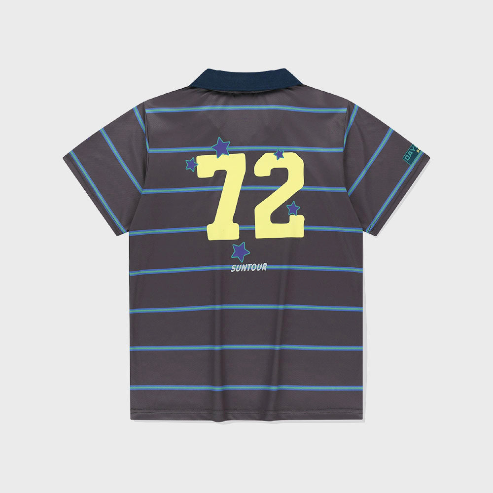 SUNLOVE Striped Tour Golf Jersey Charcoal