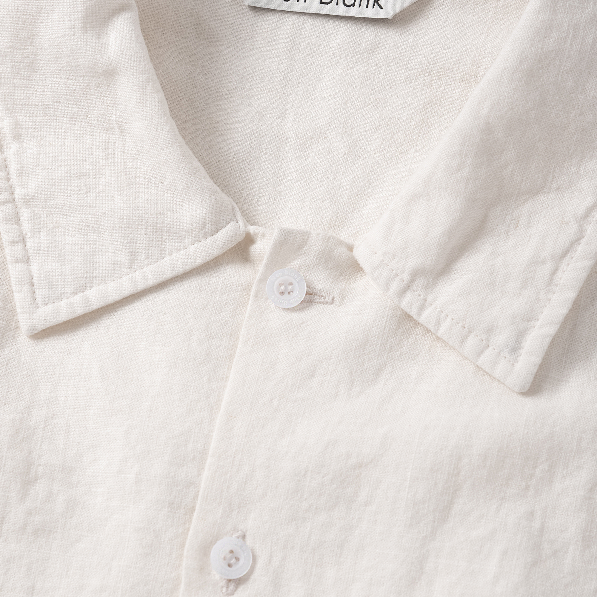 Non Blank Washed Linen HS Shirt_WHITE