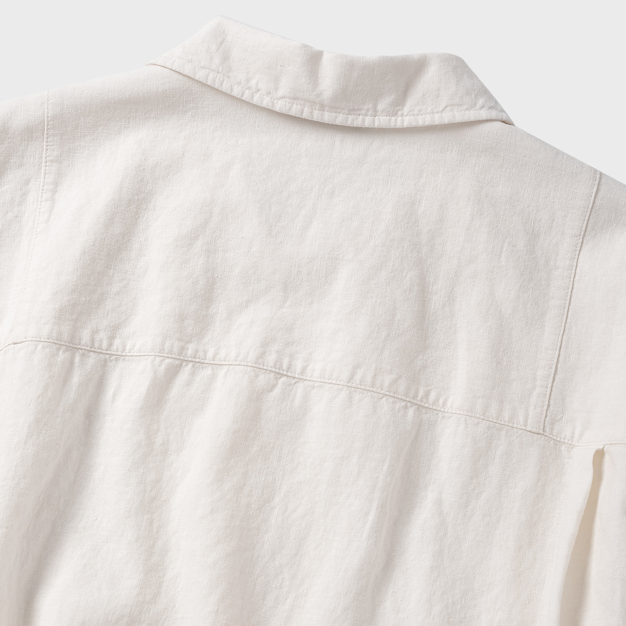 Non Blank Washed Linen HS Shirt_WHITE