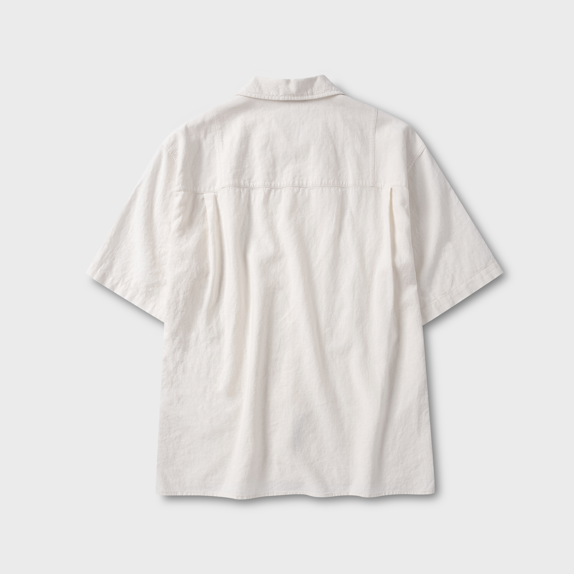 Non Blank Washed Linen HS Shirt_WHITE