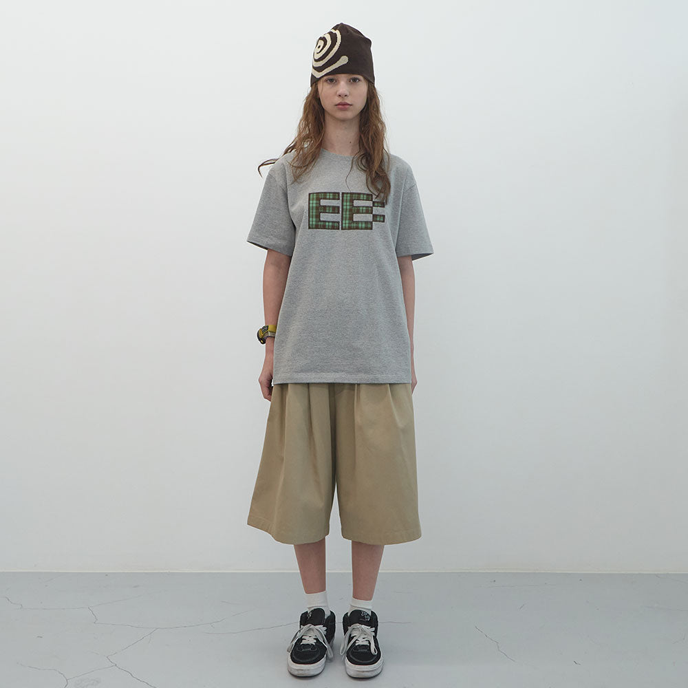 ENZO BLUES Pixel Logo Boxy T-Shirt (Grey)
