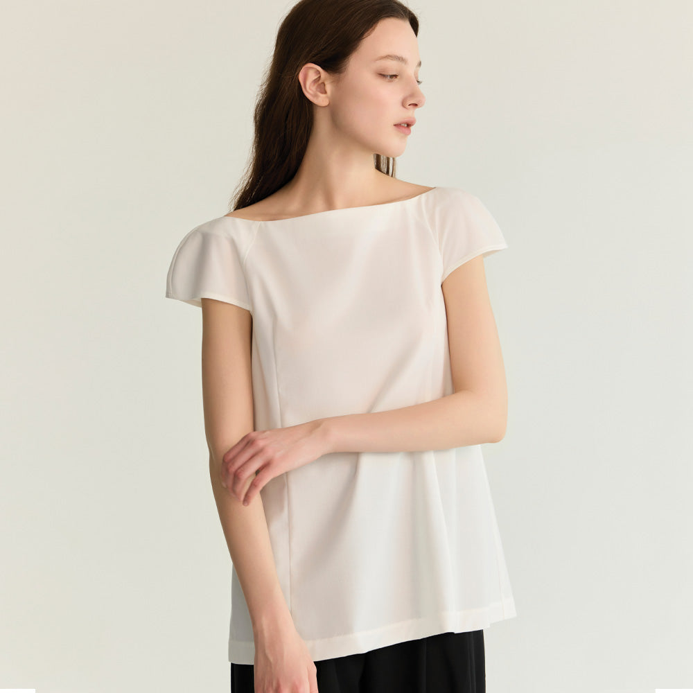 NOKSEOP minimal off-shoulder blouse_wh