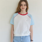 OUR HOPE Tammy Half-Sleeve Sweatshirt - Sky blue