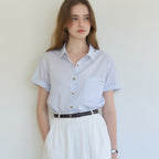 OUR HOPE Noah Stripe Shirt - Blue