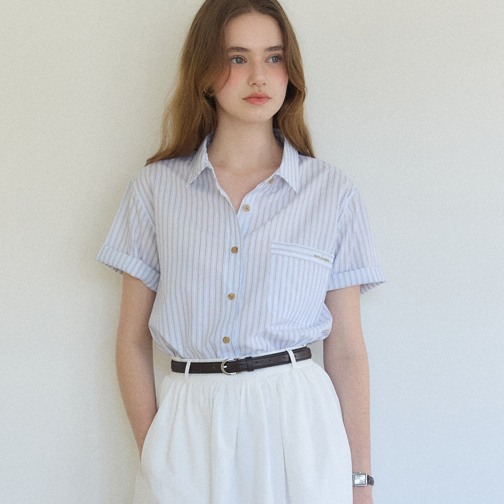 OUR HOPE Noah Stripe Shirt - Blue