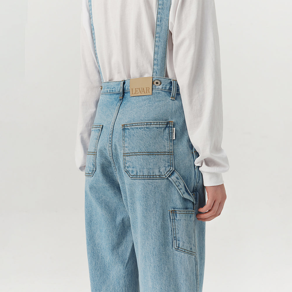LEVAR LEVAR Wide Denim Overall - Light blue