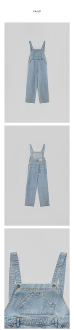 LEVAR LEVAR Wide Denim Overall - Light blue