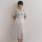 LOW TIDE SILKY HALF SLEEVE SHIRT [WHITE]