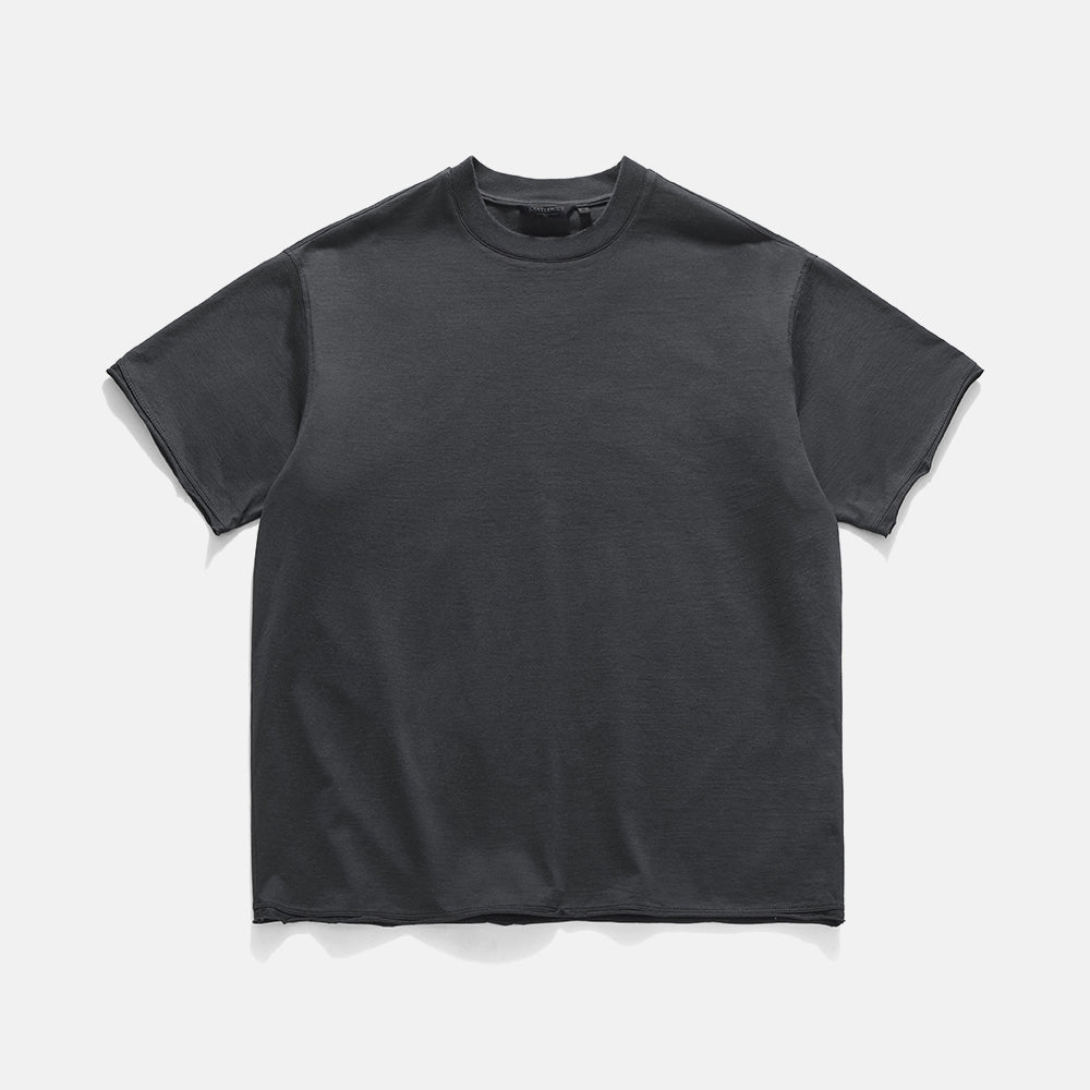 EASTLOGUE CUT OUT BOXY T-SHIRTS / CHARCOAL