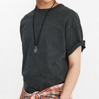 EASTLOGUE CUT OUT BOXY T-SHIRTS / CHARCOAL