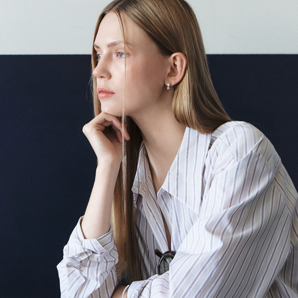 CITYBREEZE Cotton striped basic shirt_3COLORS