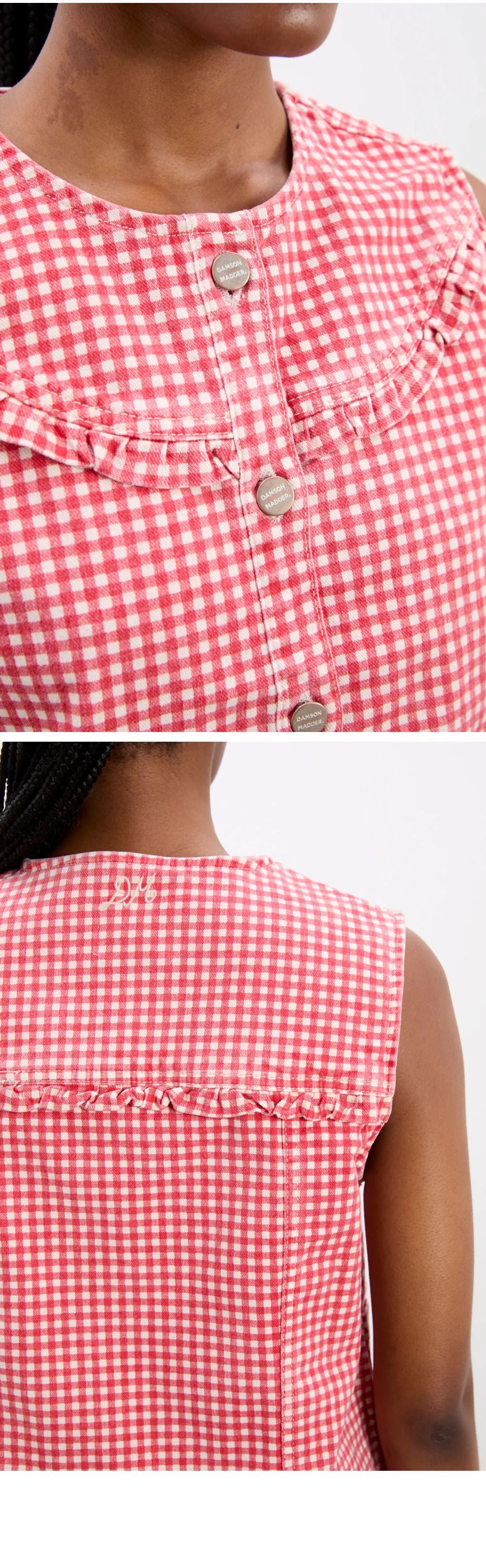 DAMSON MADDER (W) MARI GILET (RED GINGHAM)