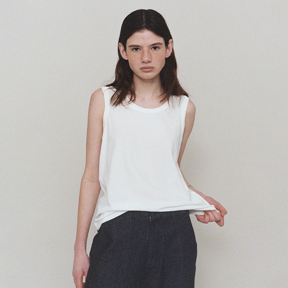 L'EAU Isaac cotton sleeveless_off white