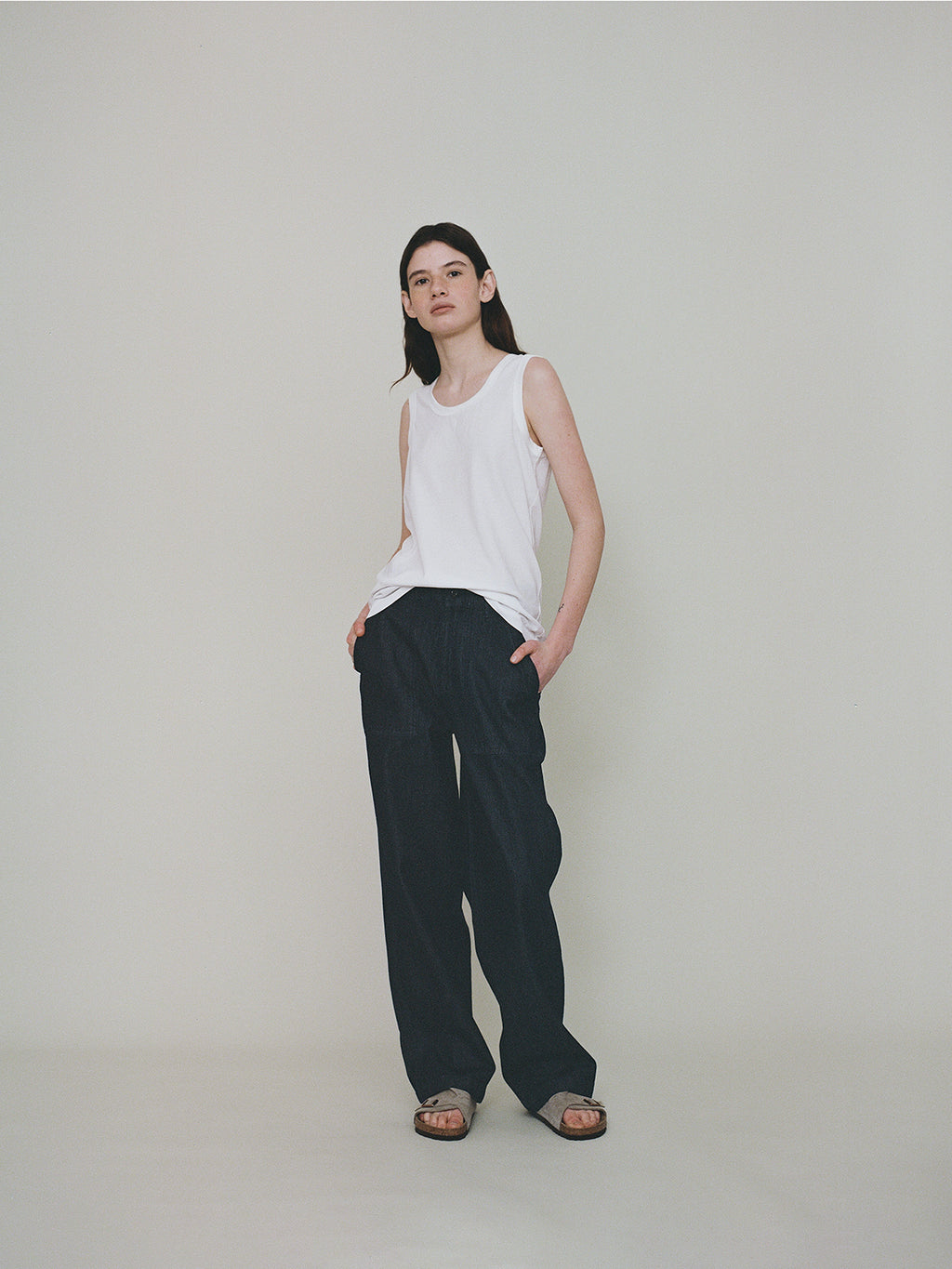 L'EAU Isaac cotton sleeveless_off white