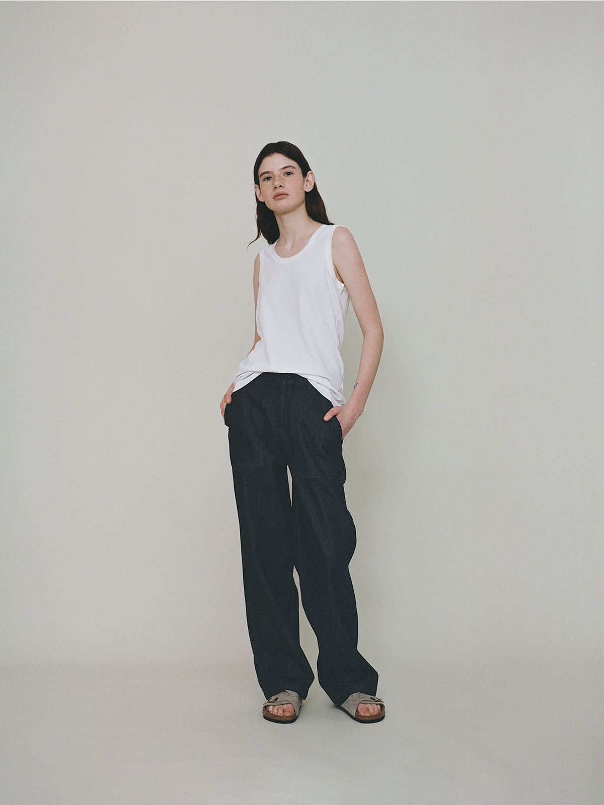 L'EAU Isaac cotton sleeveless_off white