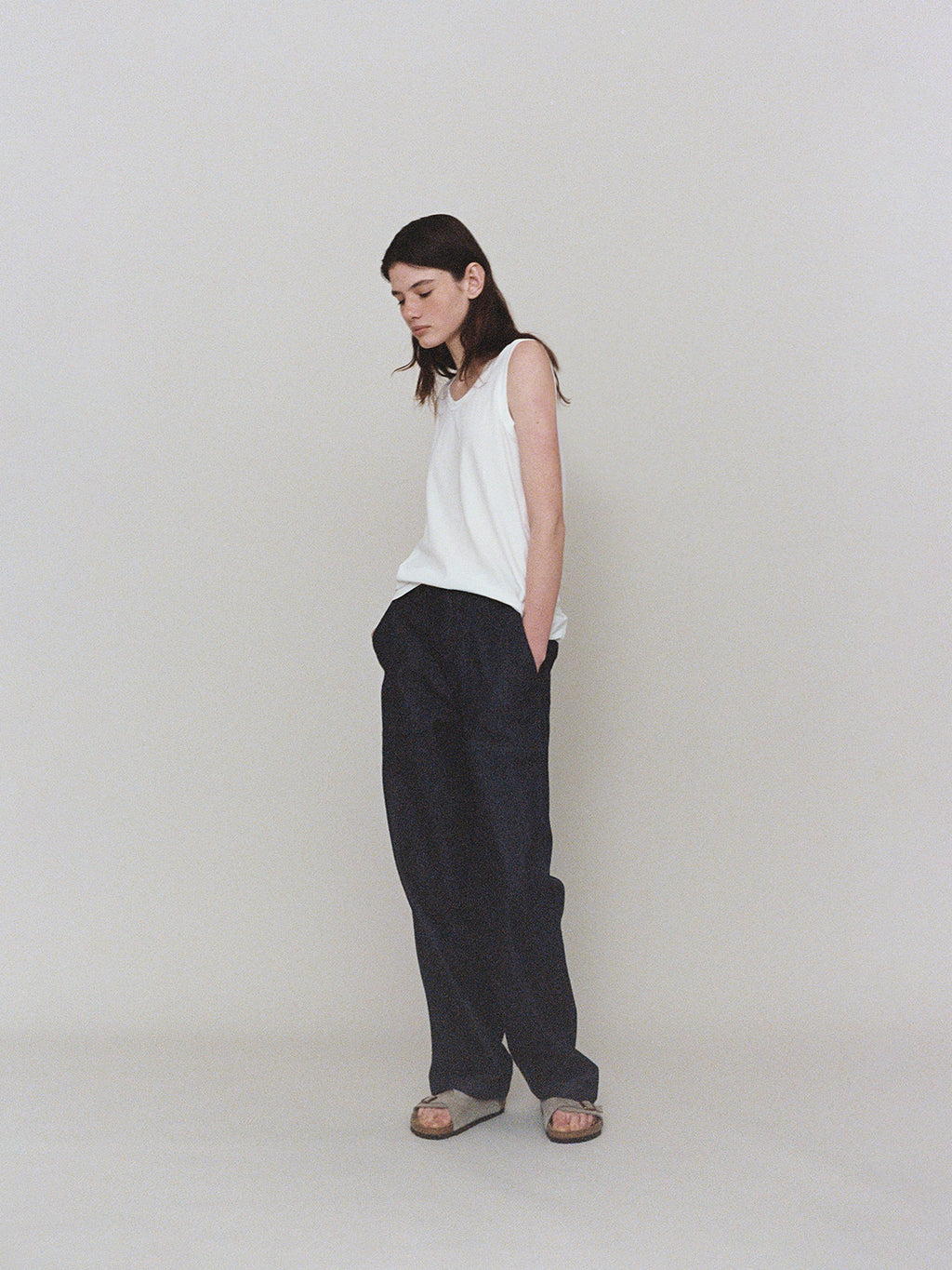 L'EAU Isaac cotton sleeveless_off white