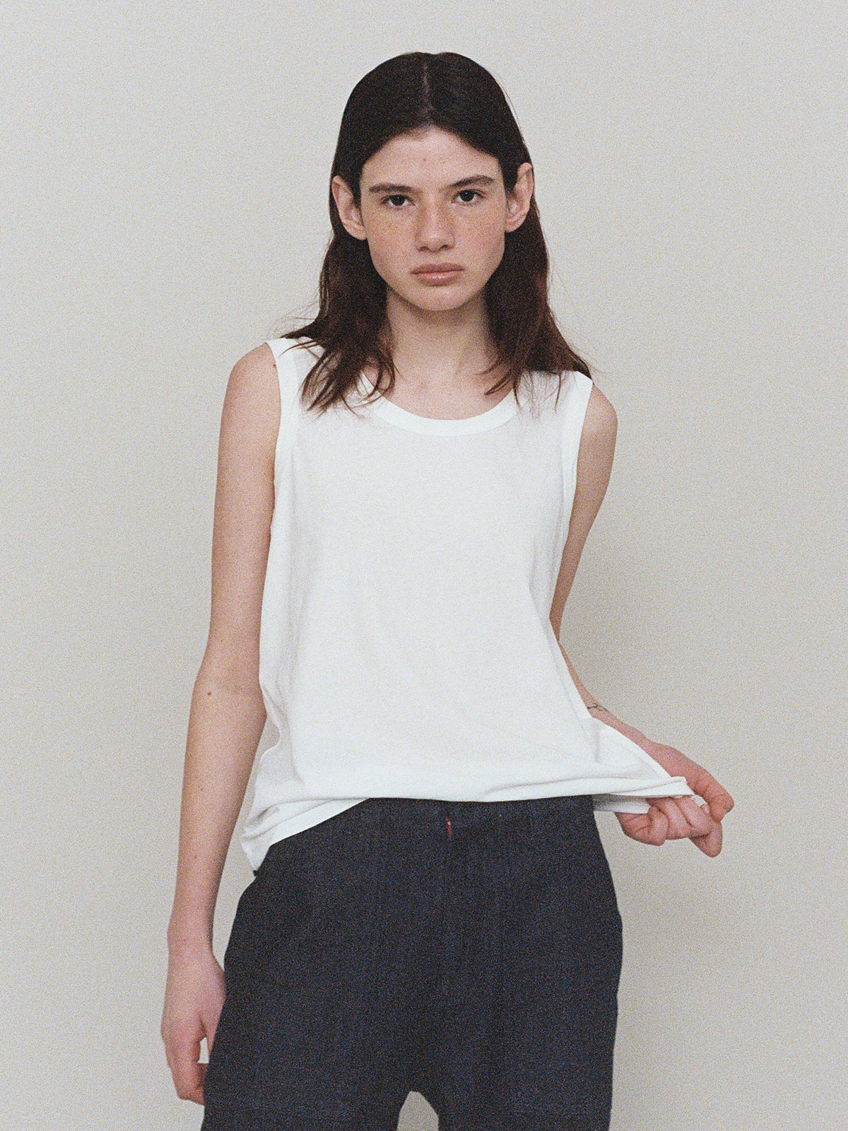 L'EAU Isaac cotton sleeveless_off white