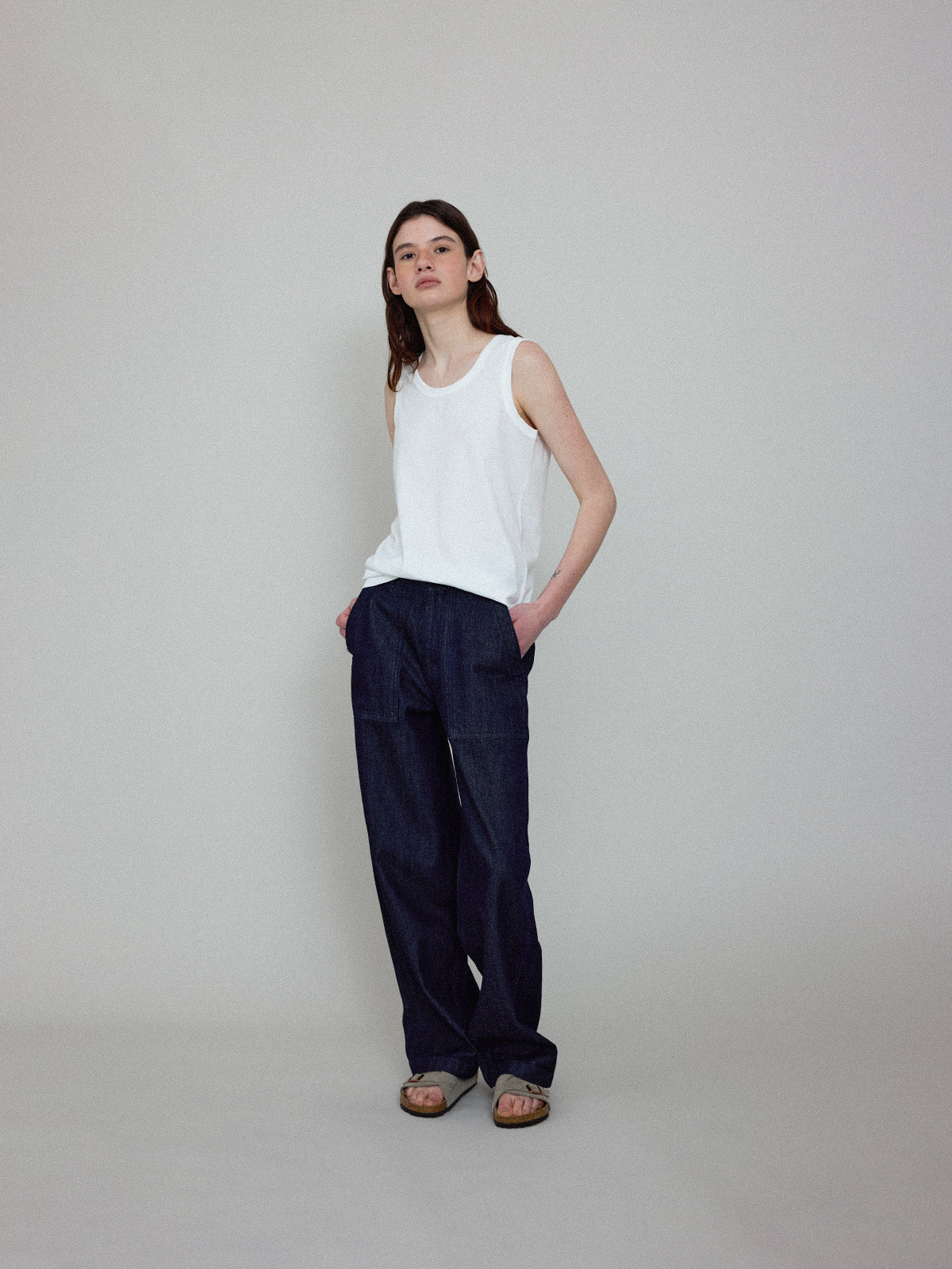 L'EAU Isaac cotton sleeveless_off white