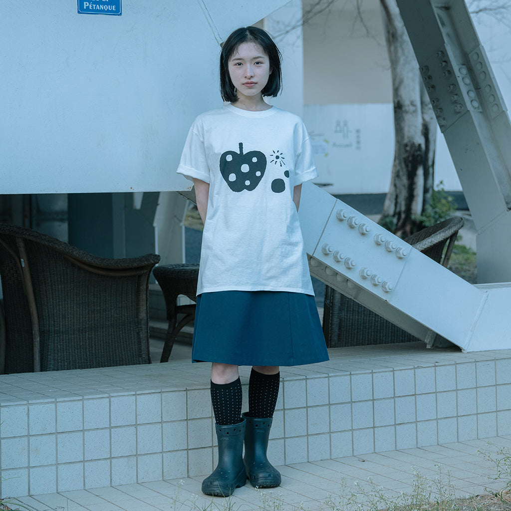 OHESHIO APPLE DOT OVERFIT T-SHIRT, IVORY