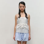typeservice Layered Shirring Strap Top [White]
