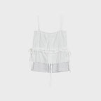 typeservice Layered Shirring Strap Top [White]