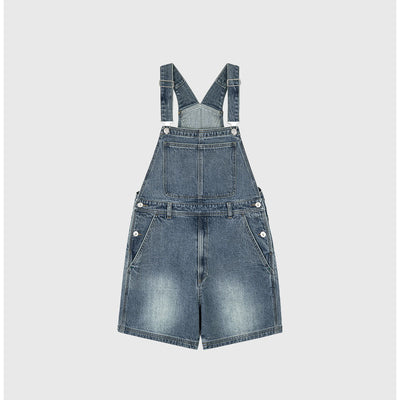 Bb' Benetton Denim Overall Shorts Light Blue