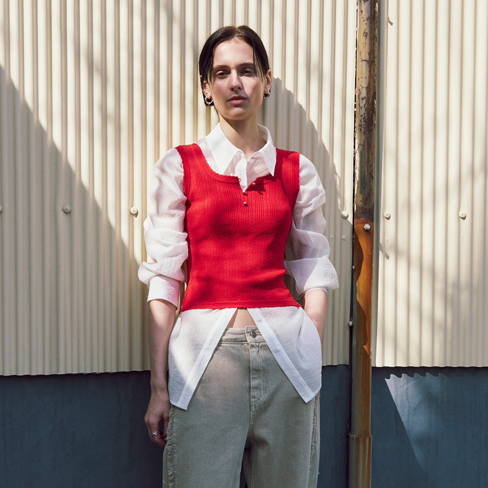 RAIVE Creased See-through Shirt VW5MB118_3color