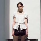 RAIVE Lace Square Neck Blouse in White VW5MB123-01