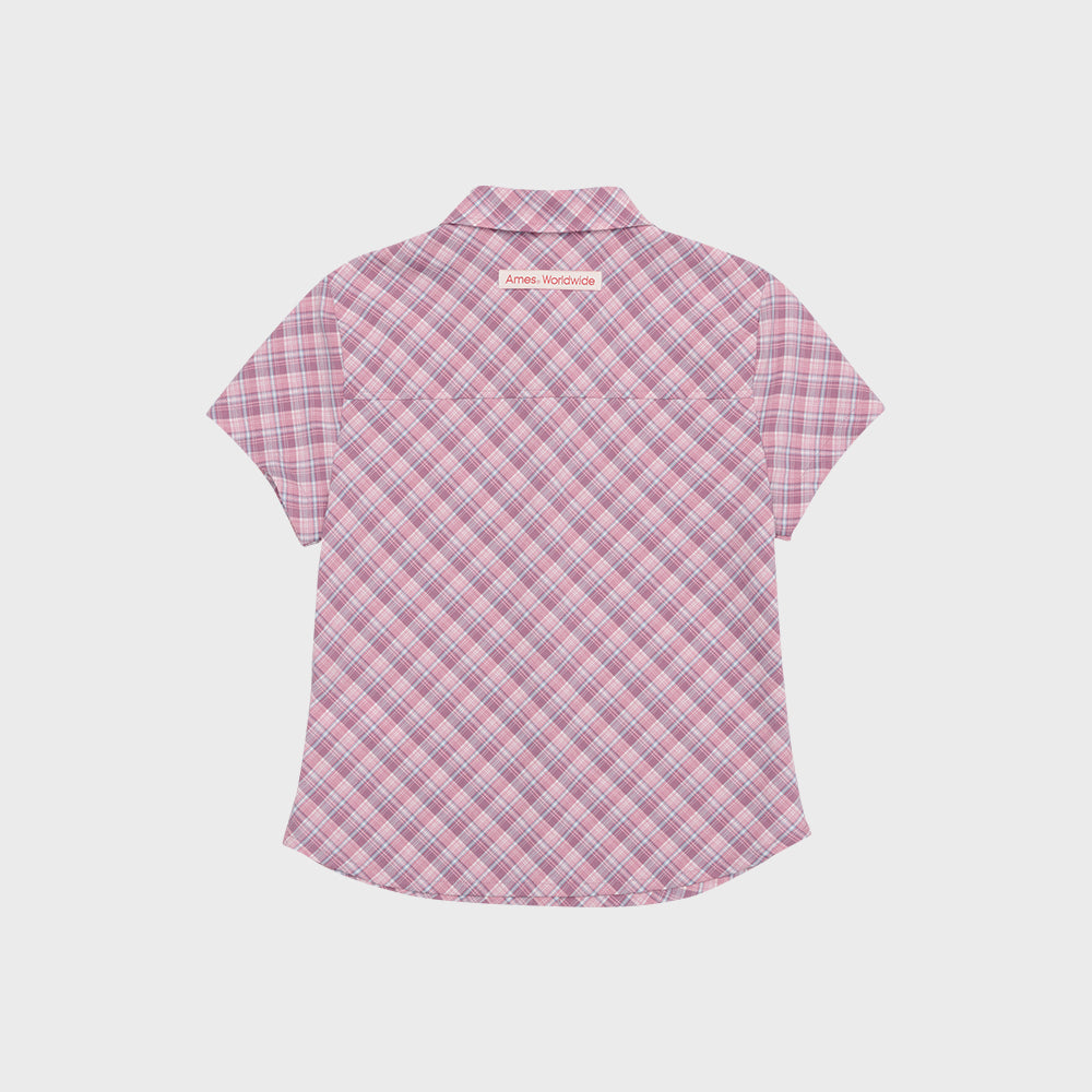 ames worldwide CHECK SHORT SLEEVE SHIRTS PINK